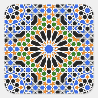 Maurischer Fliese Quadrat-Aufkleber Quadratischer Aufkleber