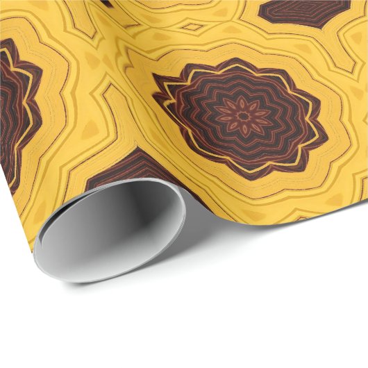 Maurisches Gold geometrisch Geschenkpapier (Rolleneckpunkt)