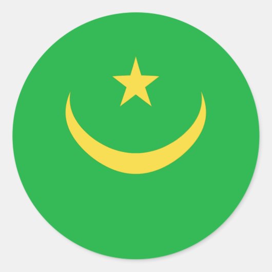 Mauritania Fisheye Flag Sticker (Vorderseite)