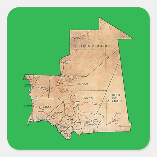 Mauritania Map Sticker (Vorderseite)