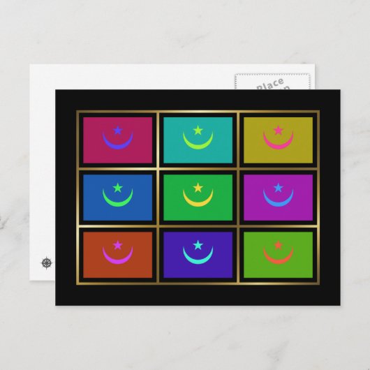 Mauritania Multihue Flags Postkarte (Vorne/Hinten)