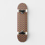 Mauritian Flag Colors Hearts Pattern Patriotic Skateboard (Vorderseite)