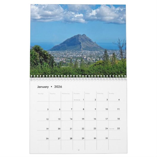 Mauritius 2026 calendar kalender (Jan 2026)