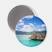 Mauritius Beach Round Magnet (Vorderseite/Rückseite)