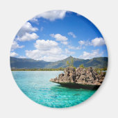 Mauritius Beach Round Magnet (Vorne)