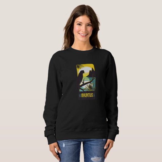 Mauritius Beach with Palm Trees and Parrot Sweatshirt (Vorne ganz)
