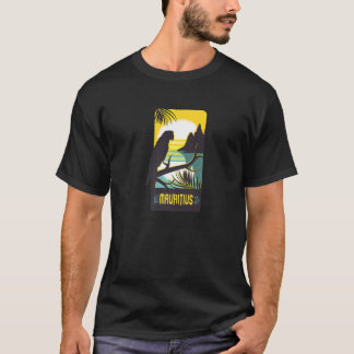 Mauritius Beach with Palm Trees and Parrot T-Shirt