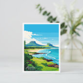 Mauritius East Africa Reisen Vintage Illustration Postkarte (Stehend Vorderseite)