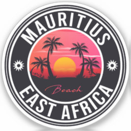 Mauritius East Africa Retro Sunset Souvenirs 60er Aufkleber