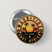 Mauritius East Africa Retro Sunset Souvenirs 60er Button (Vorne & Hinten)