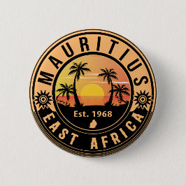Mauritius East Africa Retro Sunset Souvenirs 60er Button