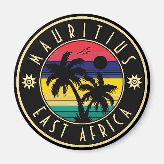 Mauritius East Africa Retro Sunset Souvenirs 60er Magnet (Vorne)
