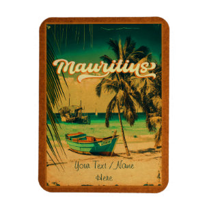 Mauritius East Africa Vintag Palm Trees Souvenirs Magnet