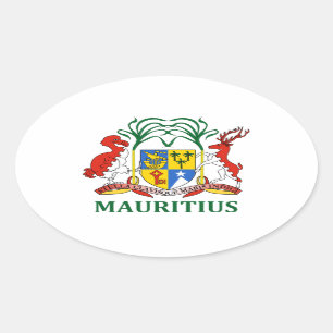 Mauritius - Emblem/Flagge/Wappen/Symbol Ovaler Aufkleber