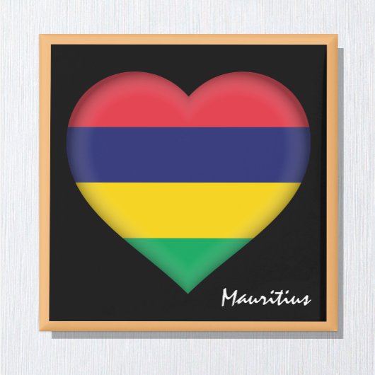 Mauritius Fahne & Herz, Afrika - Urlaub /Sport Magnet