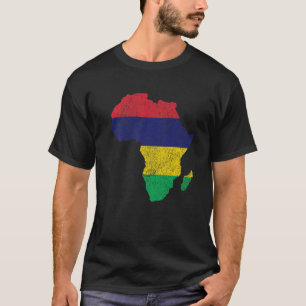 Mauritius Flag Afrika Kontinentale Silhouette Gesc T-Shirt