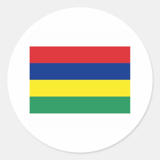 Mauritius FLAG International Runder Aufkleber (Vorderseite)