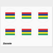 Mauritius FLAG International Runder Aufkleber (Blatt)