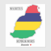 Mauritius Flag Map Patriotic Aufkleber (Blatt)