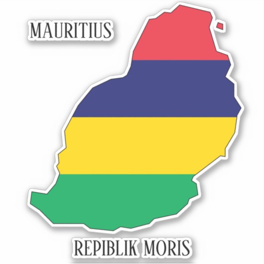Mauritius Flag Map Patriotic Aufkleber (Vorderseite)