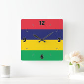 Mauritius Flag Patriotic Quadratische Wanduhr (Zuhause)