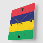 Mauritius Flag Patriotic Quadratische Wanduhr (Winkel)