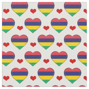 Mauritius Flag Red Heart mode Fabric/Mauritius Stoff