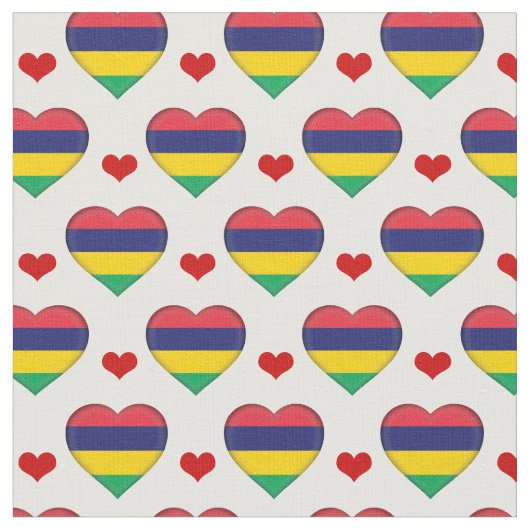 Mauritius Flag Red Heart mode Fabric/Mauritius Stoff (Nahaufnahme)