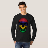Mauritius Flag Skull Mauritian Roots Proud Patriot T-Shirt (Vorne ganz)