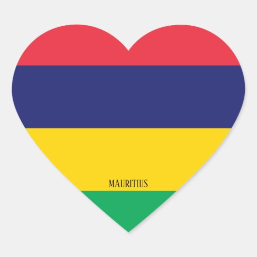 Mauritius Flag Splendid Patriotic Herz-Aufkleber (Vorderseite)