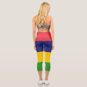 Mauritius-Flagge Capri Leggings (Rückseite)