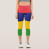 Mauritius-Flagge Capri Leggings (Vorderseite)