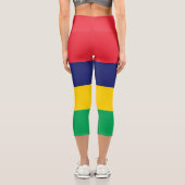Mauritius-Flagge Capri Leggings (Rückseite)