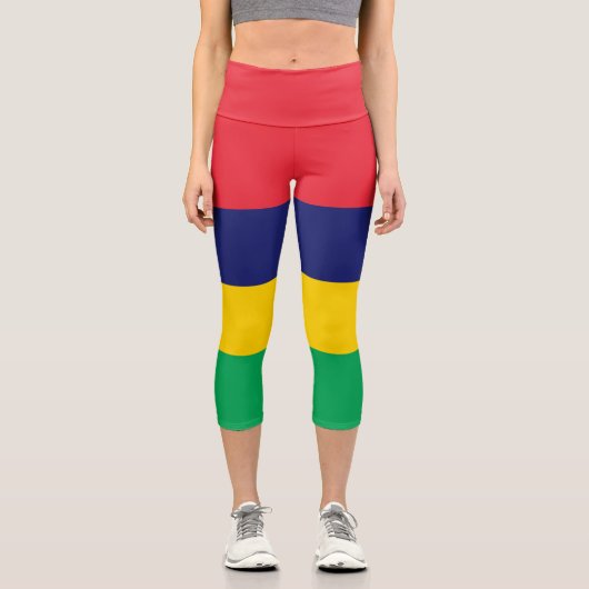 Mauritius-Flagge Capri Leggings (Vorderseite)