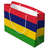 Mauritius-Flagge Große Geschenktüte (Rückseite Schrägansicht)
