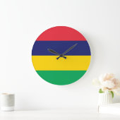 Mauritius-Flagge Große Wanduhr (Zuhause)