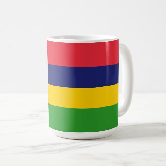 Mauritius-Flagge Kaffeetasse (VorderseiteRechts)