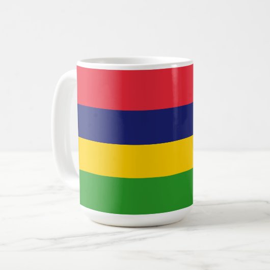 Mauritius-Flagge Kaffeetasse (Vorderseite Links)