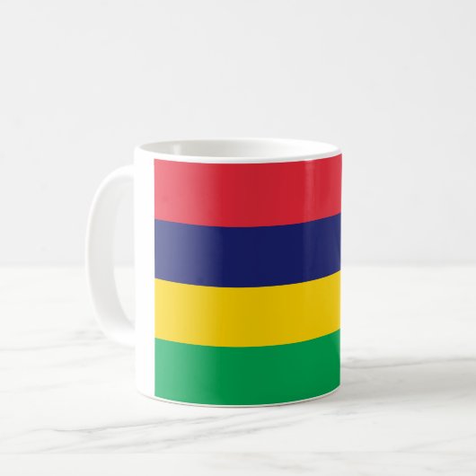 Mauritius-Flagge Kaffeetasse (Vorderseite Links)