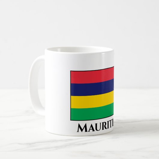 Mauritius-Flagge Kaffeetasse (Vorderseite Links)