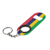 Mauritius-Flagge Mini Flaschenöffner (Vorderseite Schrägansicht)
