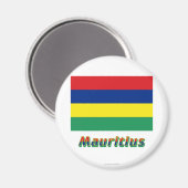 Mauritius-Flagge mit Namen Magnet (Vorderseite/Rückseite)
