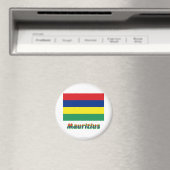 Mauritius-Flagge mit Namen Magnet (In Situ (Geschirrspüler))