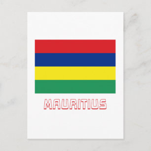 Mauritius-Flagge mit Namen Postkarte