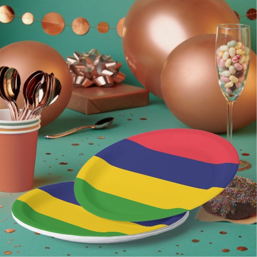 Mauritius-Flagge Pappteller (Multi)