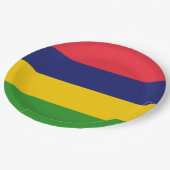 Mauritius-Flagge Pappteller (Schrägansicht)