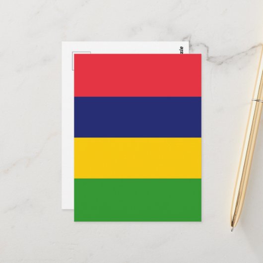 Mauritius-Flagge Postkarte (Vorderseite/Rückseite Beispiel)