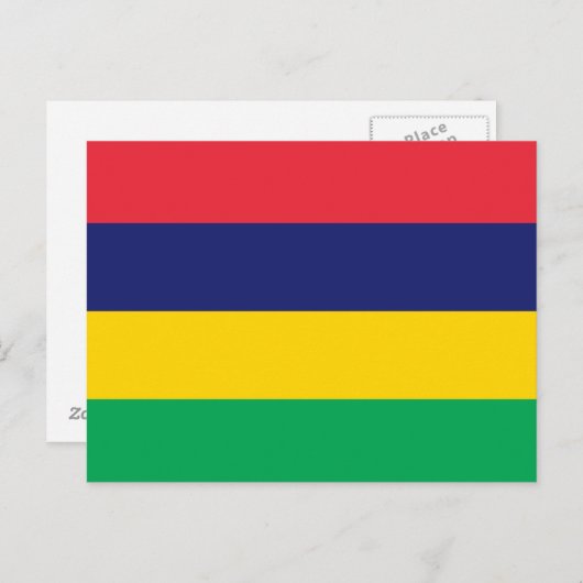 Mauritius-Flagge Postkarte (Vorne/Hinten)