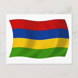 Mauritius-Flagge-Postkarte Postkarte