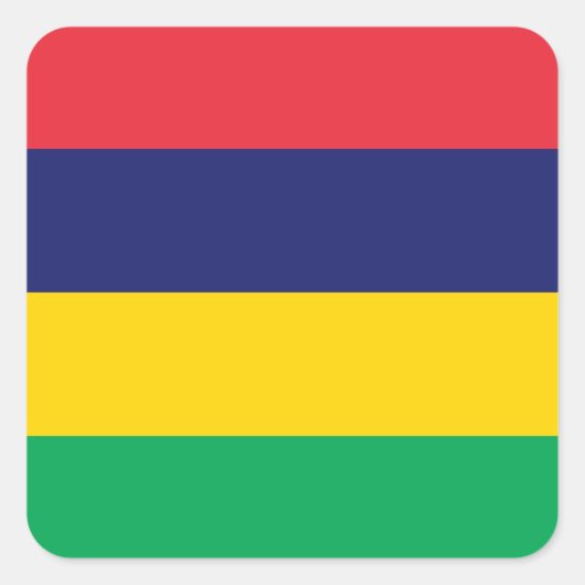 Mauritius-Flagge Quadratischer Aufkleber (Vorderseite)